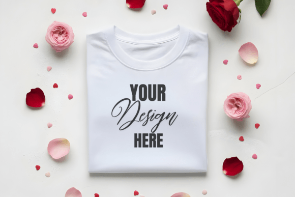 Download Flat Lay Valenitne T-Shirt Mockup - Flat lay Collection
