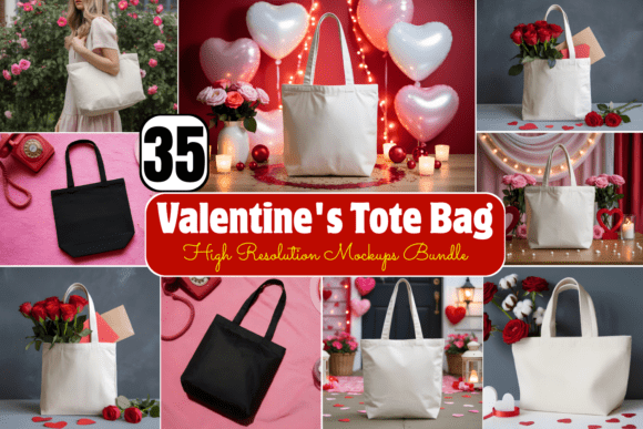 Download Valentine's Tote Bag Mockups Bundle - Mockups Collection