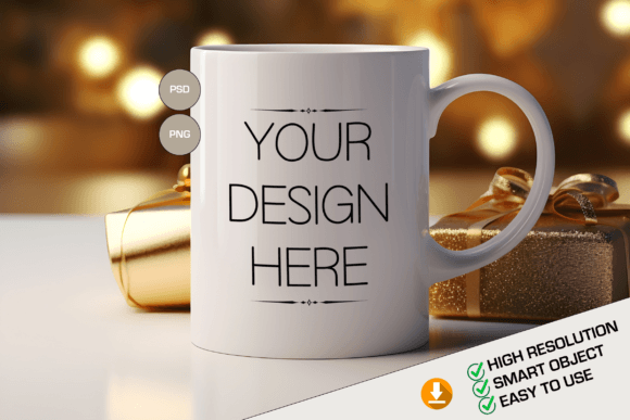 Download Christmas Mug Template, PSD Mug Mockup - Mug mockup Collection