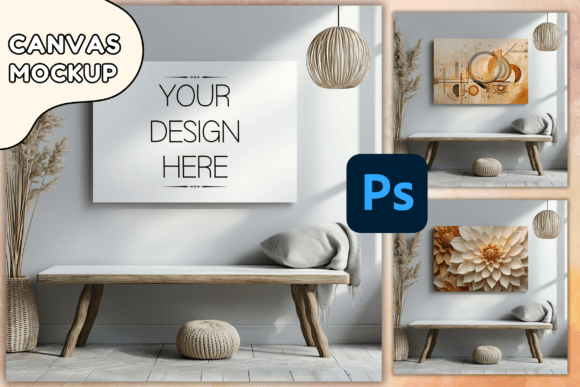 Download Poster Mockup PSD Canvas Mockup Unframed - Poster mockup Collection