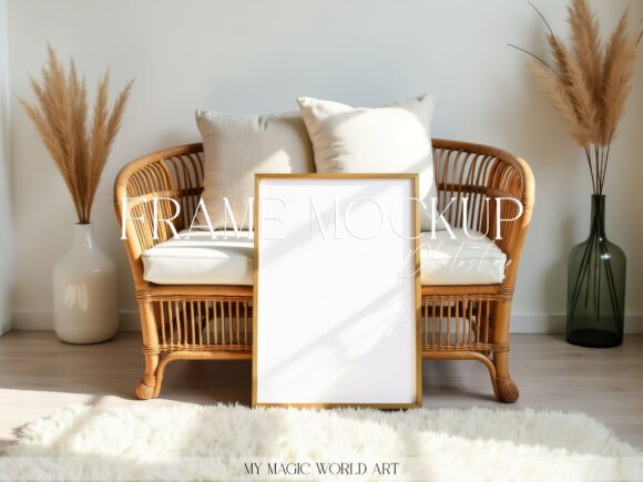 Download Boho Frame Poster Mockup Smart Object - Premium Resources