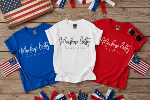 Download Gildan G500B 4th of July Flat Lay Mockup - Flat lay Collection