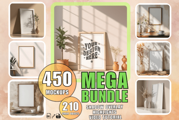 Download Frame Mockup Bundle PSD Wall Art Mockups - Mockups Collection