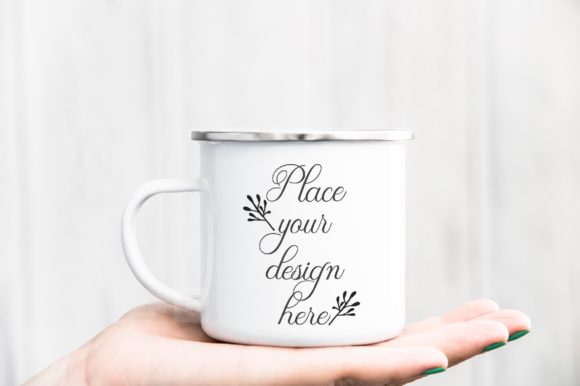 Download Enamel Tin Psd Mug Mockup Hand Holding - Mug mockup Collection